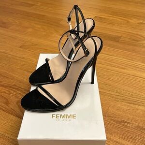 FEMME LOS ANGELES black heel sandals size 37